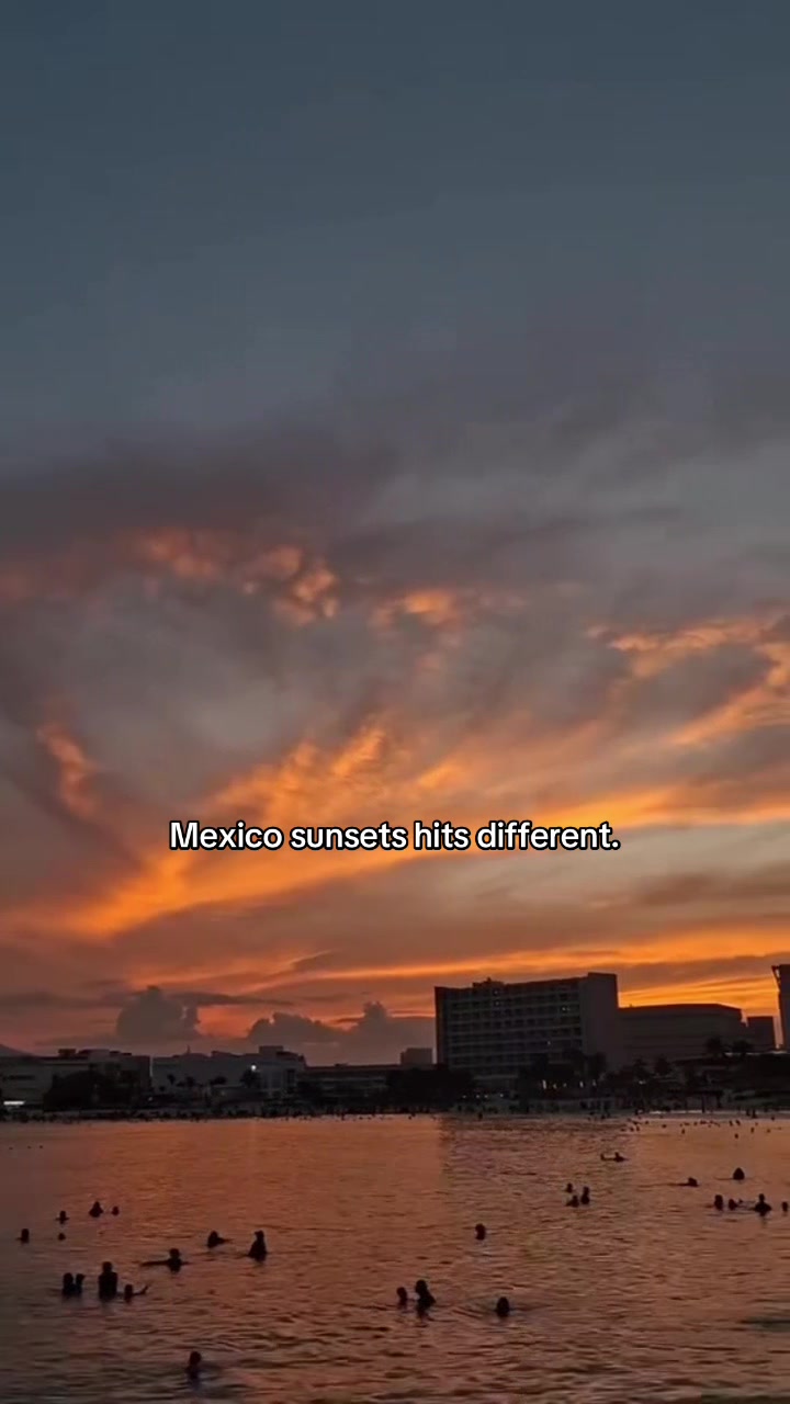 Picture this—sitting by the shore in Cancun, watching the sky turn gold and pink 🌅 Mexico sunsets hit different! Wanna experience this, wit